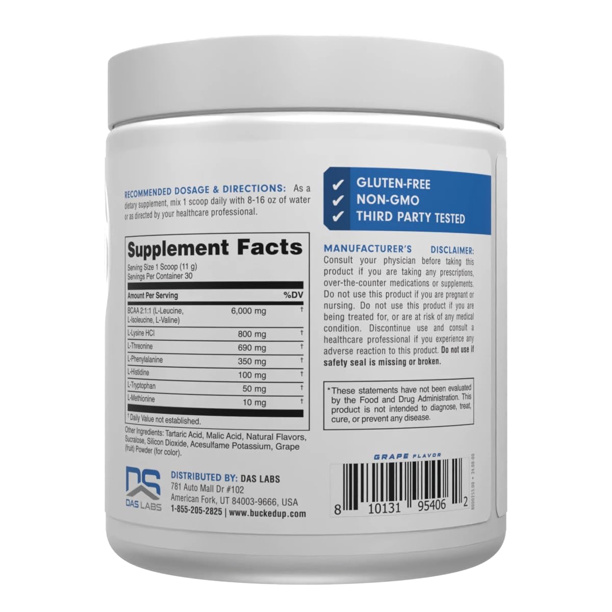 Bucked Up Essential Amino Acids - EAA Powder - Easy Mix, Non Clumping Formula - for Pre/Intra Workout - Pina Colada Flavor - 30 Servings - 11.6 oz