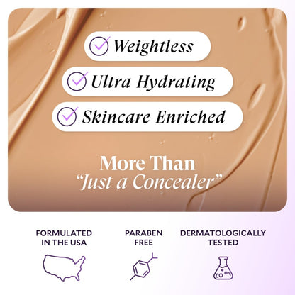 Fièra Luxury Concealer & Foundation with Anti-Aging Ingredients - Full Coverage for Dark Circles, Wrinkles, Fine Lines, and Spots, All-Day Wear For Mature Skin - Sand, 0.5 FL. OZ. / 15 ML