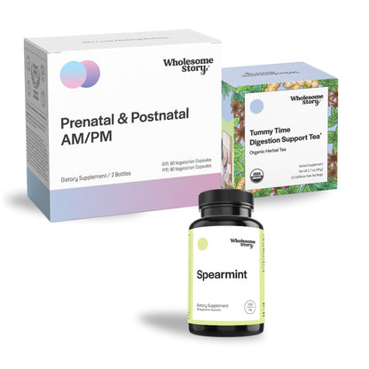 Wholesome Story Morning Sickness Bundle: Premium Bioavailable Prenatal & Postnatal Vitamins