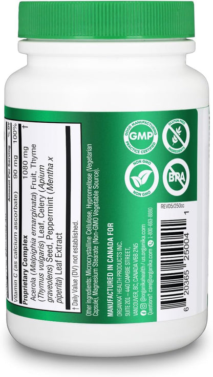 Organika Goutrin Uric Acid Flush for Gout (120 Caps): Gentle Gout Support with Cherry, Thyme, Celery Seed, Peppermint, & VIT C: Clean & Vegan Gout Supplements for Men & Women - Metabolism & Mobility