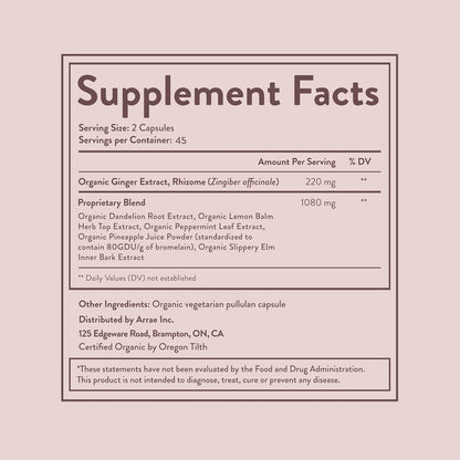 Bloat Capsules - Debloat Supplement for Women, Ginger & Bromelain, 90ct