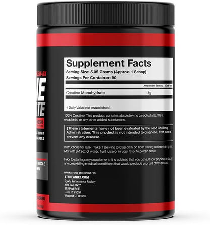ATHLEAN-X X-CREATINE Pure Micronized Creatine Monohydrate Powder - Supports Muscle Strength, Power, and Recovery - Gluten-Free, Non-GMO, Performance Enhancing Supplement (90 Servings)