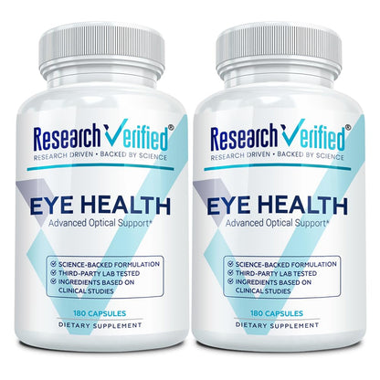 Research Verified Eye Health - Nourish and Protect Eyes and Vision, Support Healthy Retina, Improve Blood Supply to Eyes - Vitamins A, B, C, and E - 60 Capsules - Made in the USA