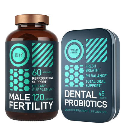 WILD FUEL Male Fertility Supplement and Dental Probiotics Health and Wellness Bundle