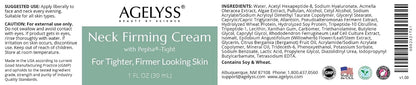 Agelyss Neck Firming Cream - With Pepha-Tight and Gatuline Expression - Paraben-Free, Cruelty-Free, Vegan - 1 FL OZ - Pack of 1