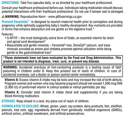 XYMOGEN Prenatal Essentials - Prenatal Vitamins + Mineral Support - Pre Natal Multivitamin