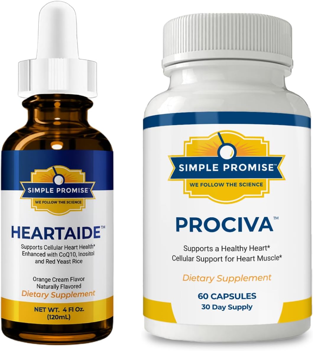 HeartAide and Prociva Bundle - Heart Support - Red Yeast Rice and Arjuna | Heart Drops-Arjuna Pair, For Steady Cardiovascular Wellness, With CoQ10 and Magnesium, Drops Plus Capsules Daily, 30 Days