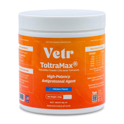 Vetr's Toltramax Toltrazuril Powder for Horses, Dogs, Cats, 100g (10.0%, Chicken)