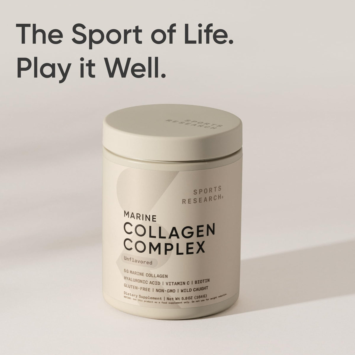 Sports Research Marine Collagen Peptides Powder - Sourced from Wild-Caught Fish, Pescatarian Friendly, Keto Certified & Non-GMO Tested - Easy to Mix in Water or Juice! (34 Servings)
