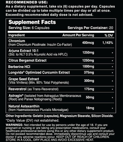 Leviathan IRE Complete Health Support - Overall Health & AntiOxidant Support with Longvida® Optimized Turmeric Curcumin, Grape Seed, Berberine, Arjuna, and Resveratrol