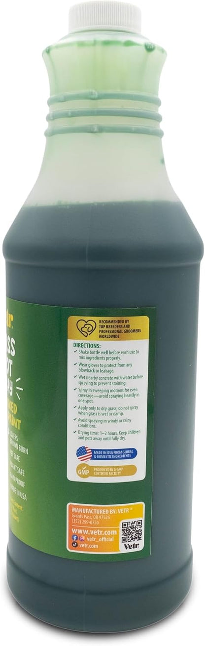 vetr Dog Repair Grass Paint, 32 oz - Pet Safe Lawn Color, Rainproof, Made in USA