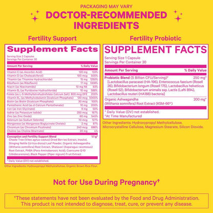 Pink Stork Fertility Supplement for Women and Probiotics for Conception, Support Hormone Balance