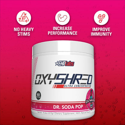 EHP Labs OxyShred Pre Workout Powder - Preworkout Powder with L Glutamine & Acetyl L Carnitine, Energy Boost Drink - Cosmic Blast, 60 Servings