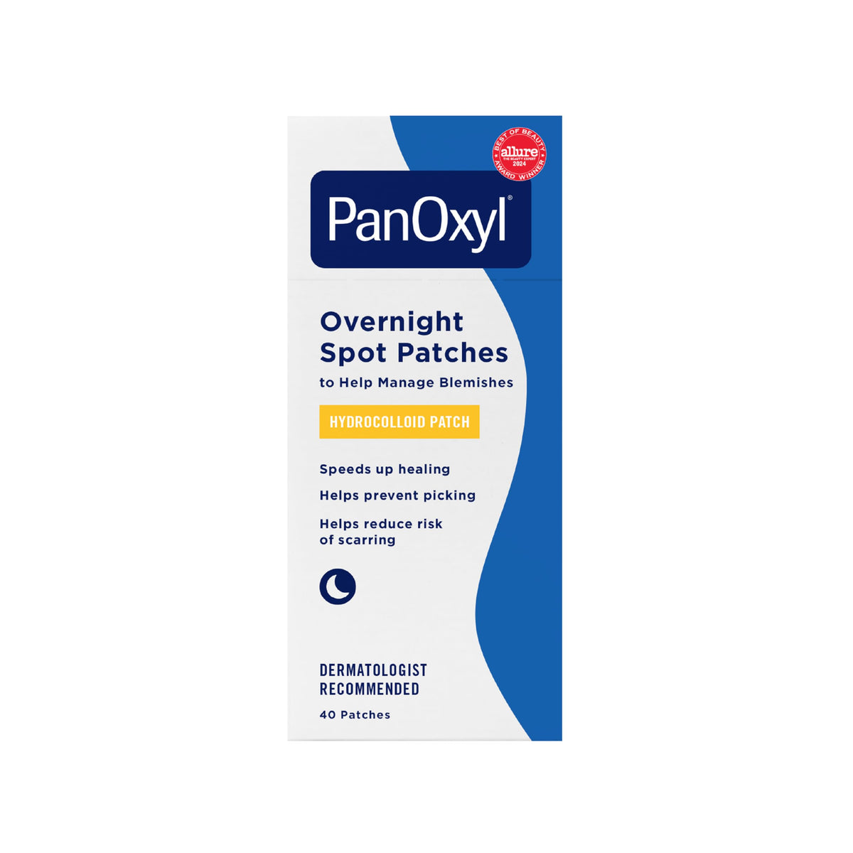 PanOxyl PM Overnight Spot Patches, Advanced Hydrocolloid Healing Technology, Fragrance Free, 40 Count Pack of 1