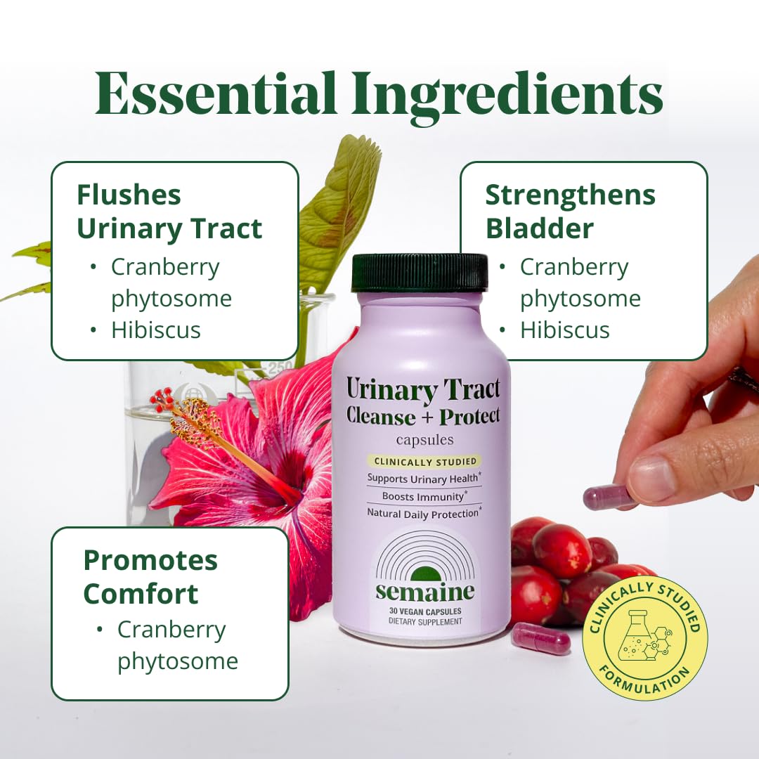 Semaine Peri/Meno Essentials - Menopause Supplements for Women, Perimenopause Supplements Women 40+ - Hot Flashes Menopause Relief*, Night Sweats, Mood, Sleep - 60 Vegan Capsules