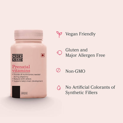 Vishopy Prenatal Supplement for Women- Multivitamin for Pregnancy with DHA- Reduces Birth Defects