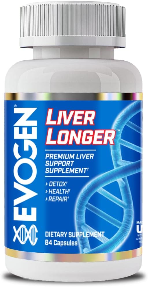 Evogen Liver Longer Liver Support | 84 Capsules | N-acetyl L-cysteine, milk thistle, TUDCA and Siliphos phytosome for detox, repair and regeneration