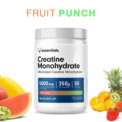 Bucked Up Pure Micronized Creatine Monohydrate for Women and Men - Easy to Mix and Unflavored - 5G Per Serving - 50 Servings - 250 Grams Per Container