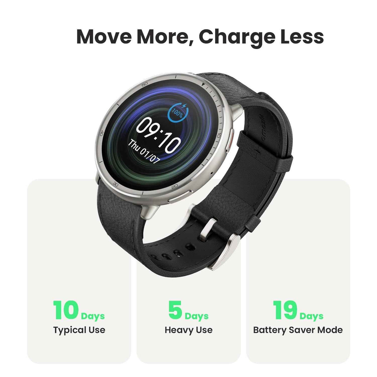 Amazfit Active 2 Premium Smart Watch 1.32" Sapphire Glass, GPS, iOS/Android