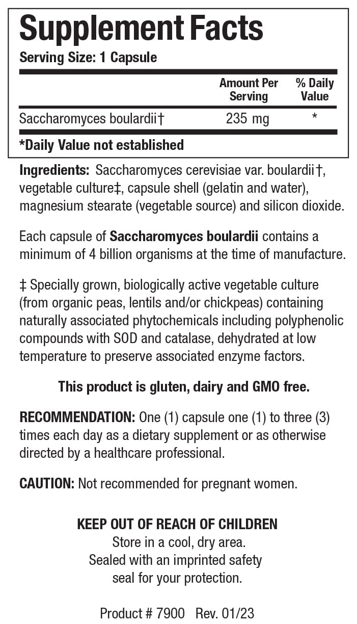Biotics Research Saccharomyces boulardii Probiotics Supplement - 235 mg/Serving- Supports GI Health Microbial Balance, Healthy Immune & Pathway Responses - Dairy-Free, Temperature-Stable - 60 Capsules