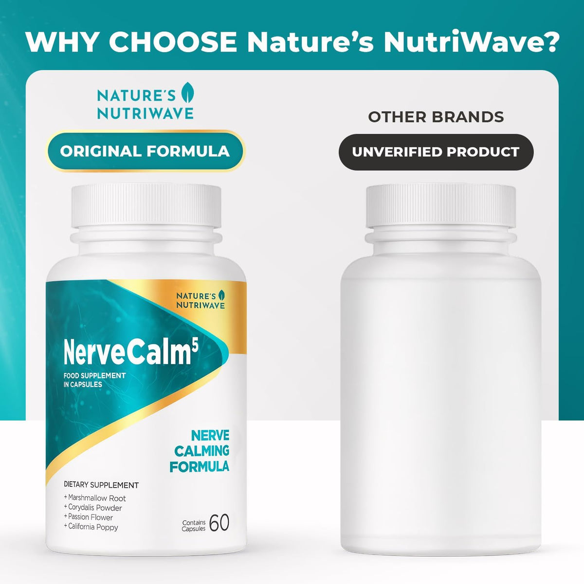 NerveCalm – Passion Flower & Prickly Pear Caps – 30 Ct, 1 Month Supply | Passion Flower, Prickly Pear & California Poppy | Vegan, Non-GMO, Made in USA | Easy-to-swallow capsule
