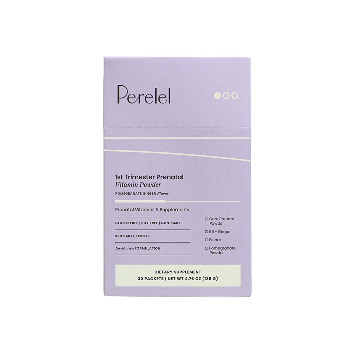 Perelel 1st Trimester Prenatal Multivitamin Powder - Daily No-Nausea Formula