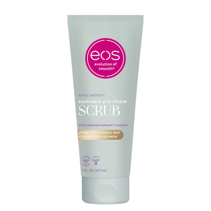 eos Cashmere Skin Collection Pre-Shave Scrub- Vanilla Cashmere, Exfoliating Body Scrub, Vanilla Body Scrub, Hydrating, Shea Sugar, 7 fl oz