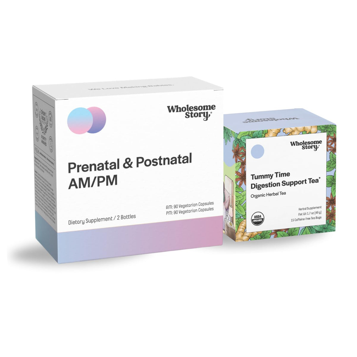 Pregnancy Bundle: Premium Bioavailable Prenatal & Postnatal Vitamins for Women with DHA, Folate & Iron
