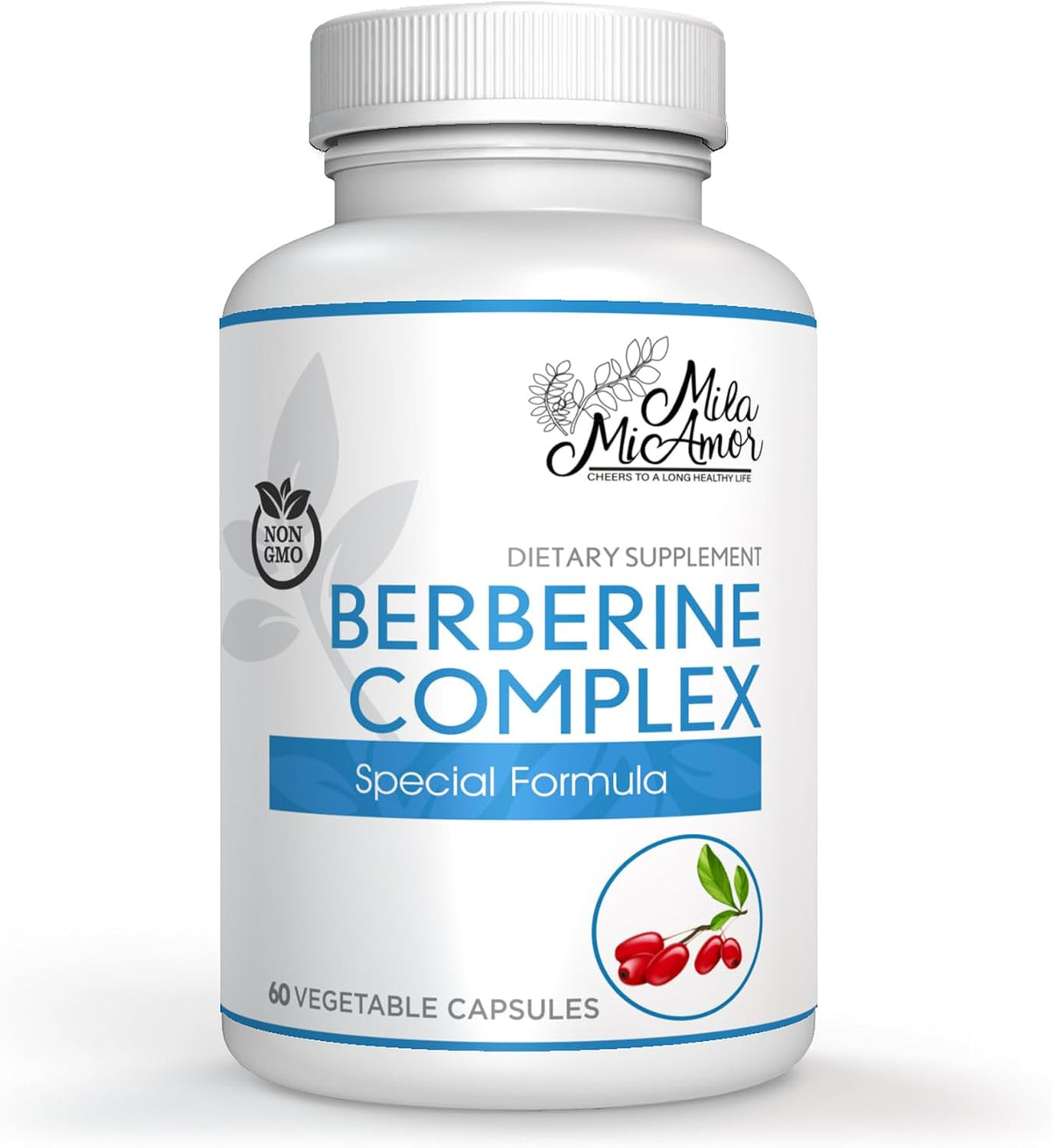 Berberine Complex HCL 500mg - Special Berberine Supplement with Melon Fruit & Banaba Leaf - Non-GMO, Made in USA - Heart, Cognitive & Gastrointestinal Health - 60 Capsules