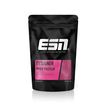 ESN Designer Whey Protein Powder, Strawberry, 1000 g, 2.2 lbs, 33 Servings