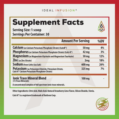 Celtic Sea Salt Electrolyte Powder: Magnesium Glycinate & Taurate - Ionic Trace Minerals & Potassium Hydration Booster - Zero Sugar, 30 Servings - Blood Orange Bolt