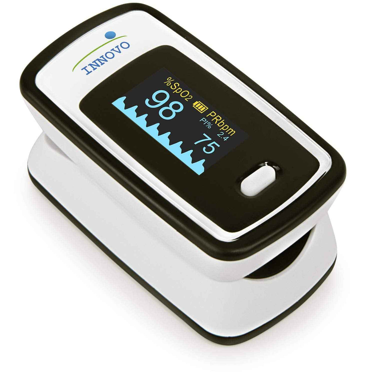 Innovo Deluxe iP900AP Fingertip Pulse Oximeter Blood Oxygen Saturation Monitor with Alarm, Plethysmograph and Perfusion Index
