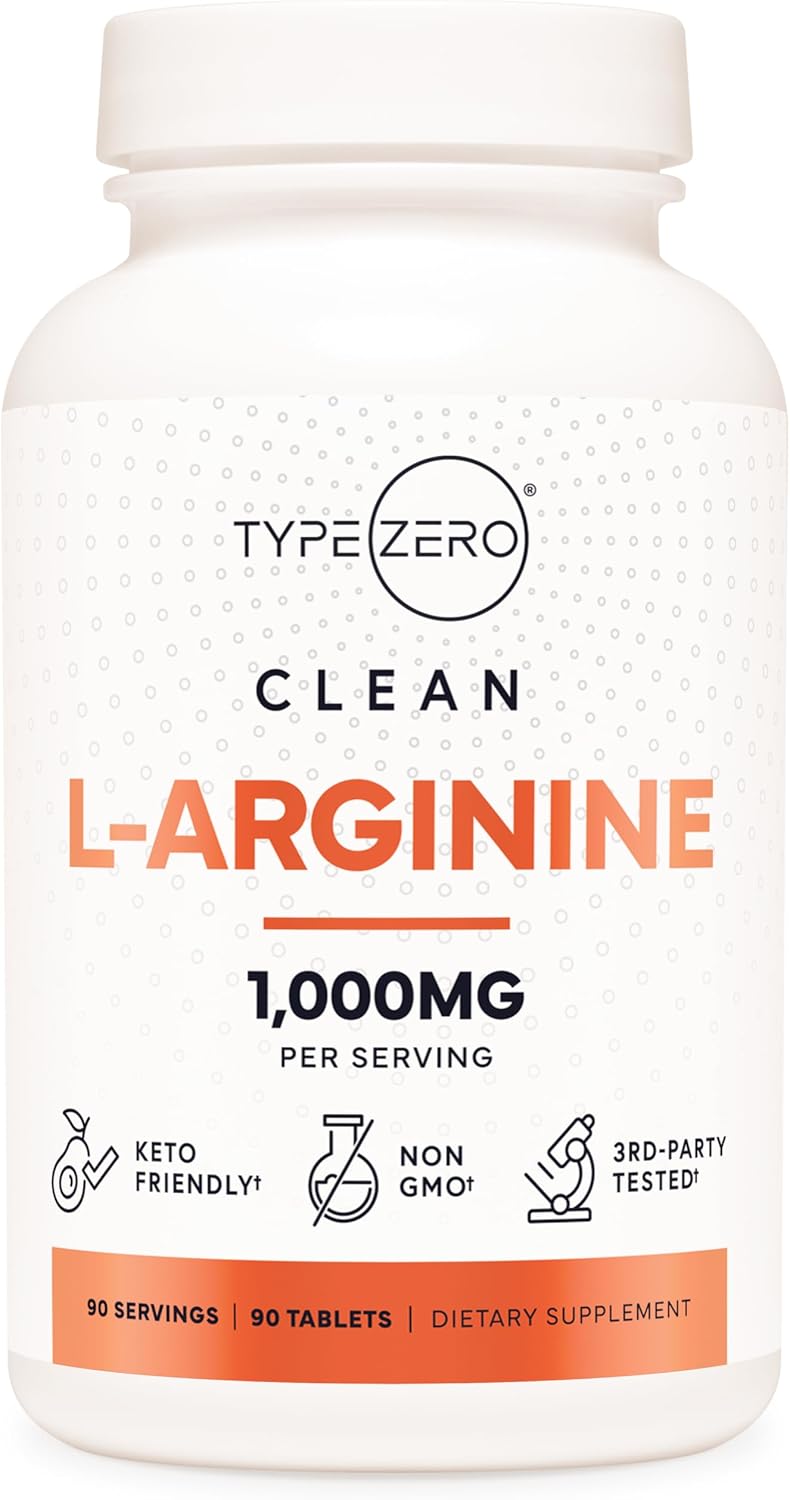 Type Zero L-Arginine 90 Tablets 1,000 mg per Serving - Non-GMO