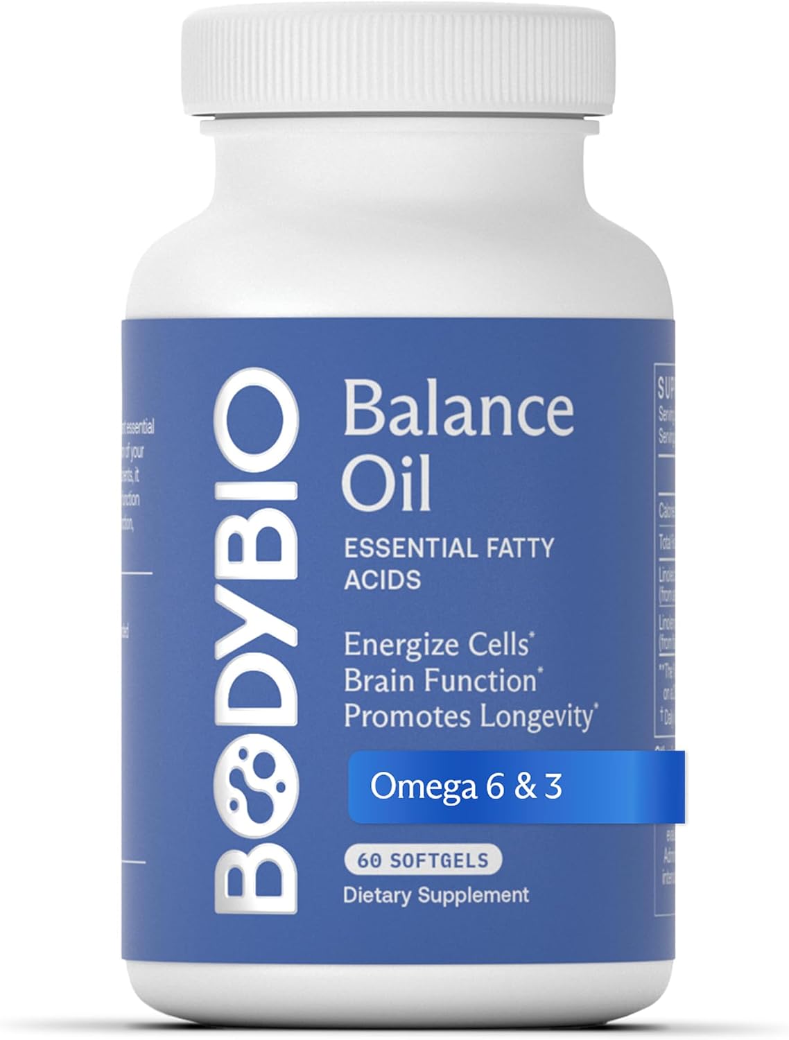 BodyBio Balance Oil - Essential Fatty Acids for Brain, Skin, & Mood | Cold-Pressed Omega 3 & 6