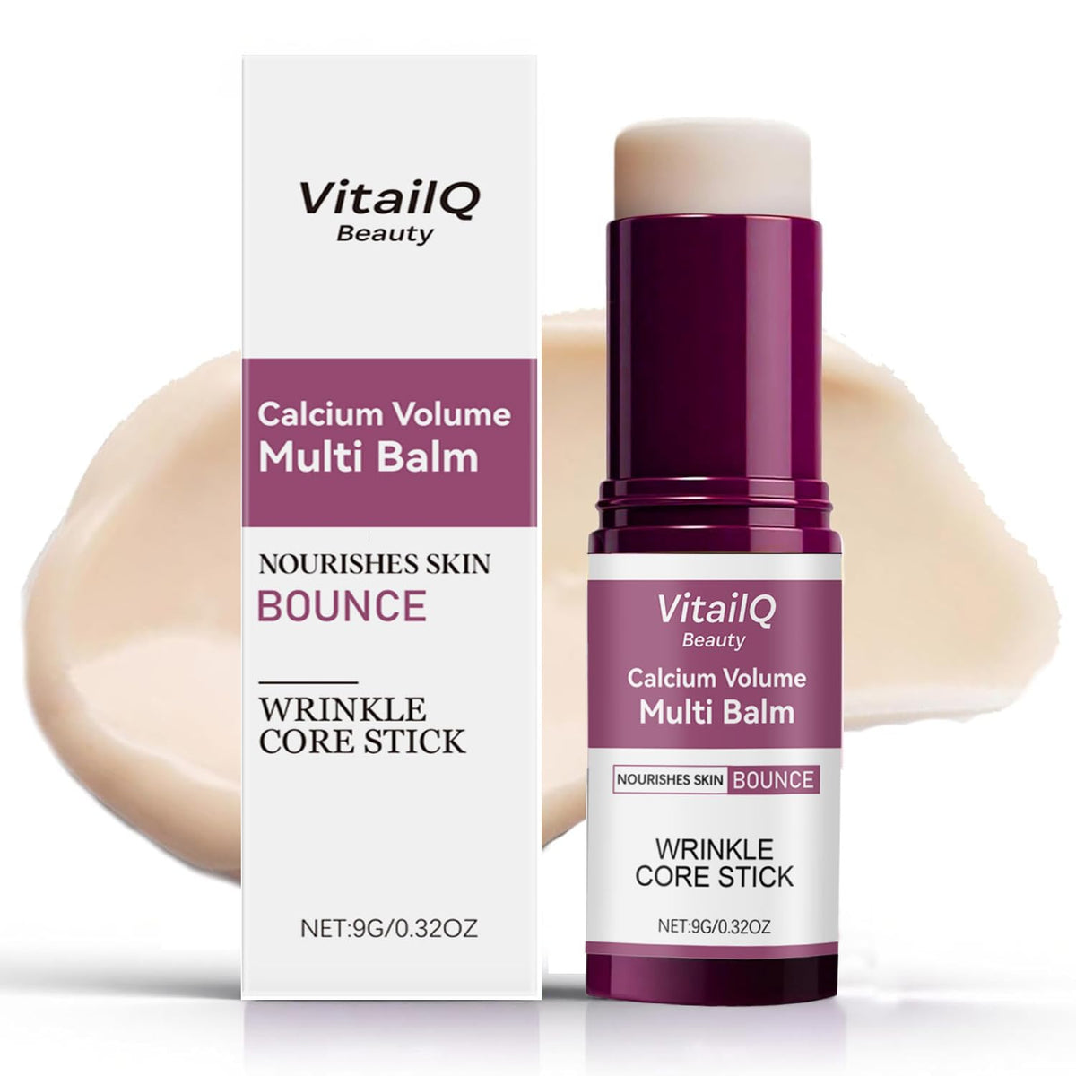 VitailQ Anti Wrinkle Calcium Balm, Hydrating Face Moisturizer for Eyes,Neck, Face