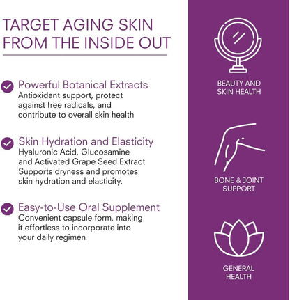 Deep Skin Restore- Advanced Dermal Repair Complex to Boost Firmness, Hydration, & Elasticity– Vegan Collagen Builder & Skin Supplement with 6 Clinically Proven Ingredients– 60 Capsules