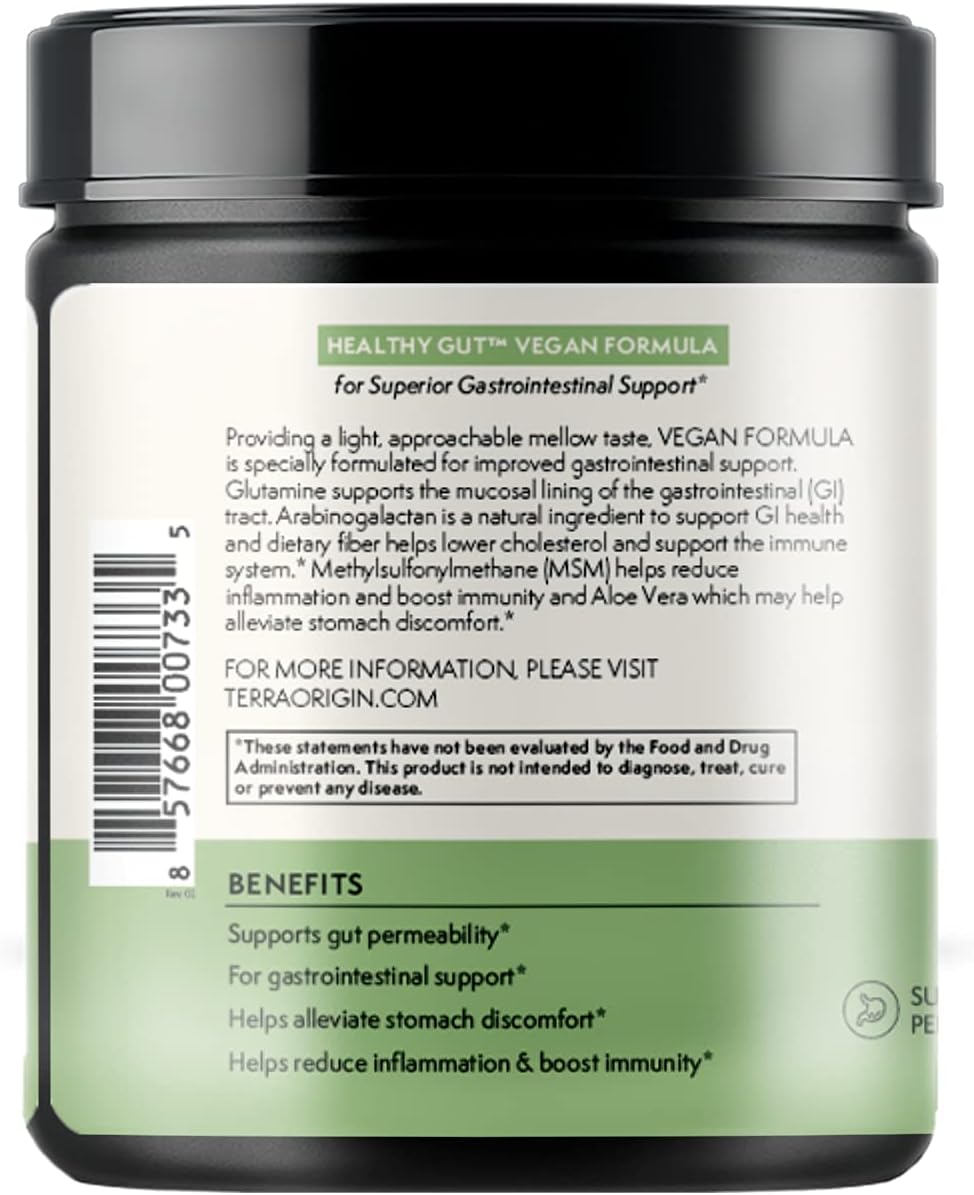 Healthy Gut Vegan Formula | with L-Glutamine and Clinically Proven ingredients | Supports Gut Permeability, gastrointestinal Support, Helps Alleviate Stomach discomfort and Boost Immunity*