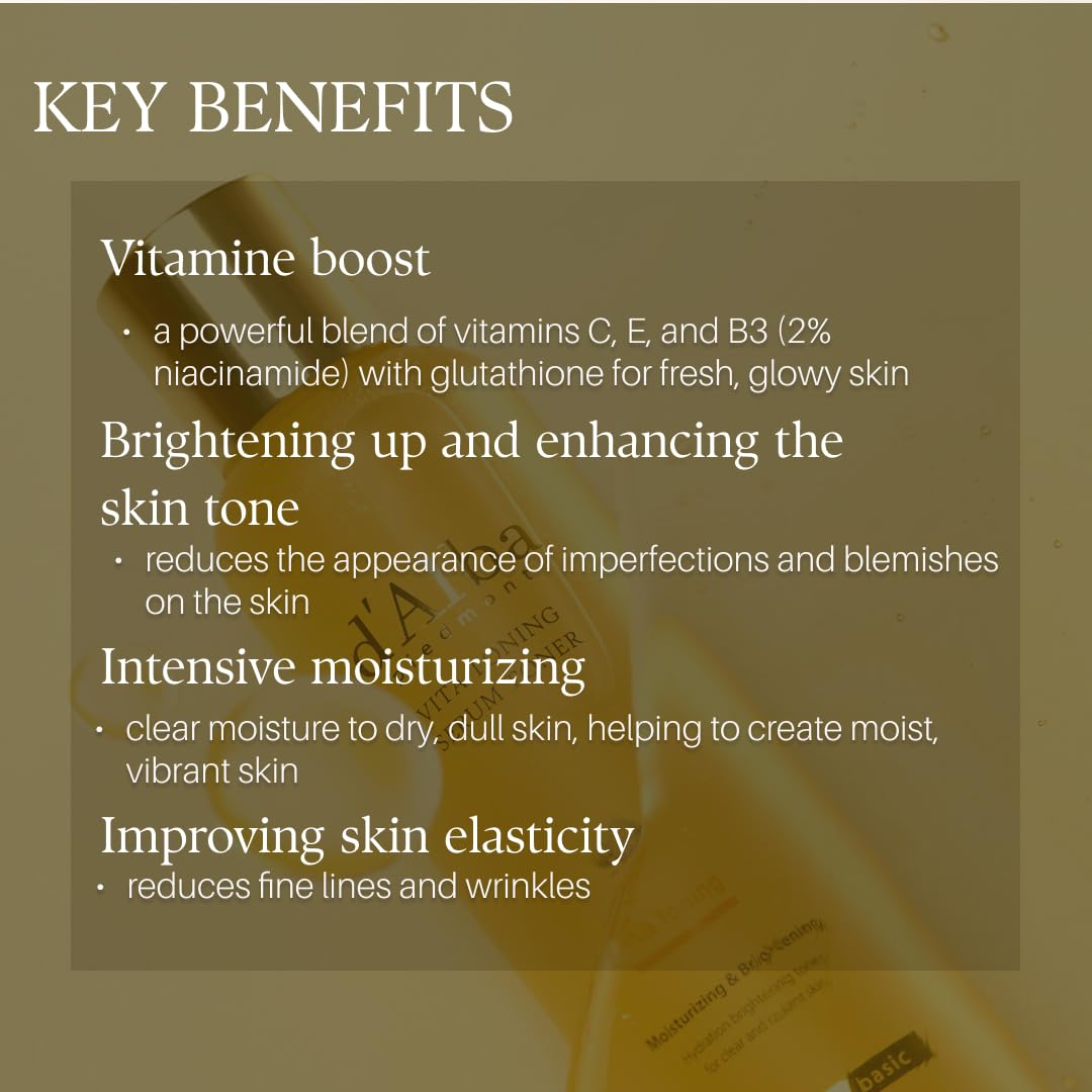 d'alba Piedmont White Truffle Vita Toning Serum Toner, Glass Skin with Double Vitamin Skincare, Face Moisturizer, (6.09 fl. oz)
