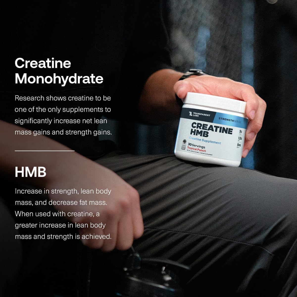 Transparent Labs Hydrate Electrolytes Powder (40 Servings, Peach Mango) & Creatine HMB (30 Servings, Tropical Punch)