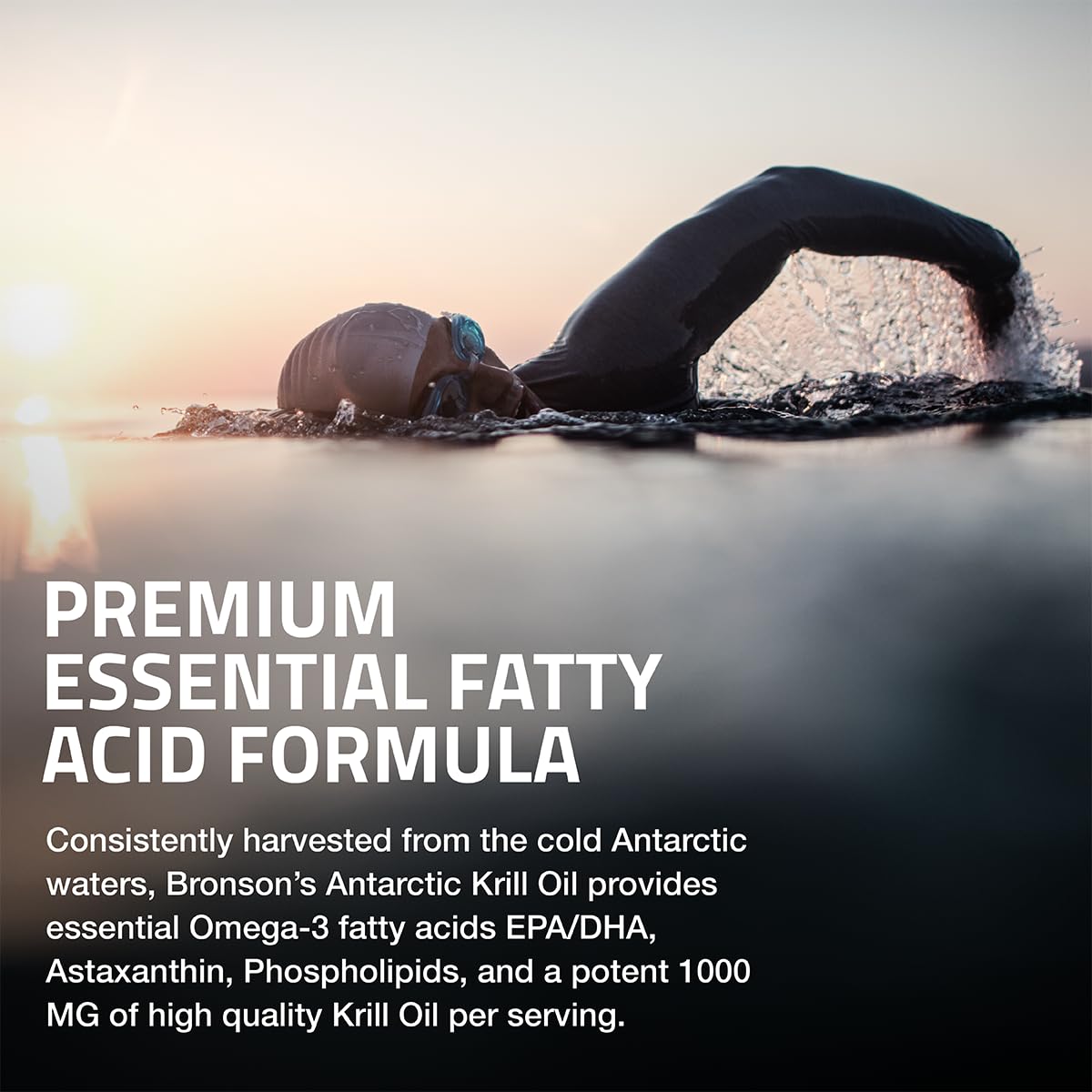 Bronson Antarctic Krill Oil 1000 mg with Omega-3s EPA, DHA, Astaxanthin and Phospholipids 120 Softgels