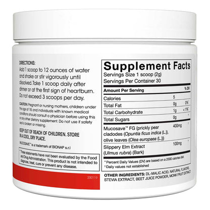 Silver Fern Reflux Digestive Supplement Each Tub = 30 Scoops = 30 Servings | Mucosal Support for Acid Issues - with Mucosave FG and Slippery Elm Bark (1 Tub)