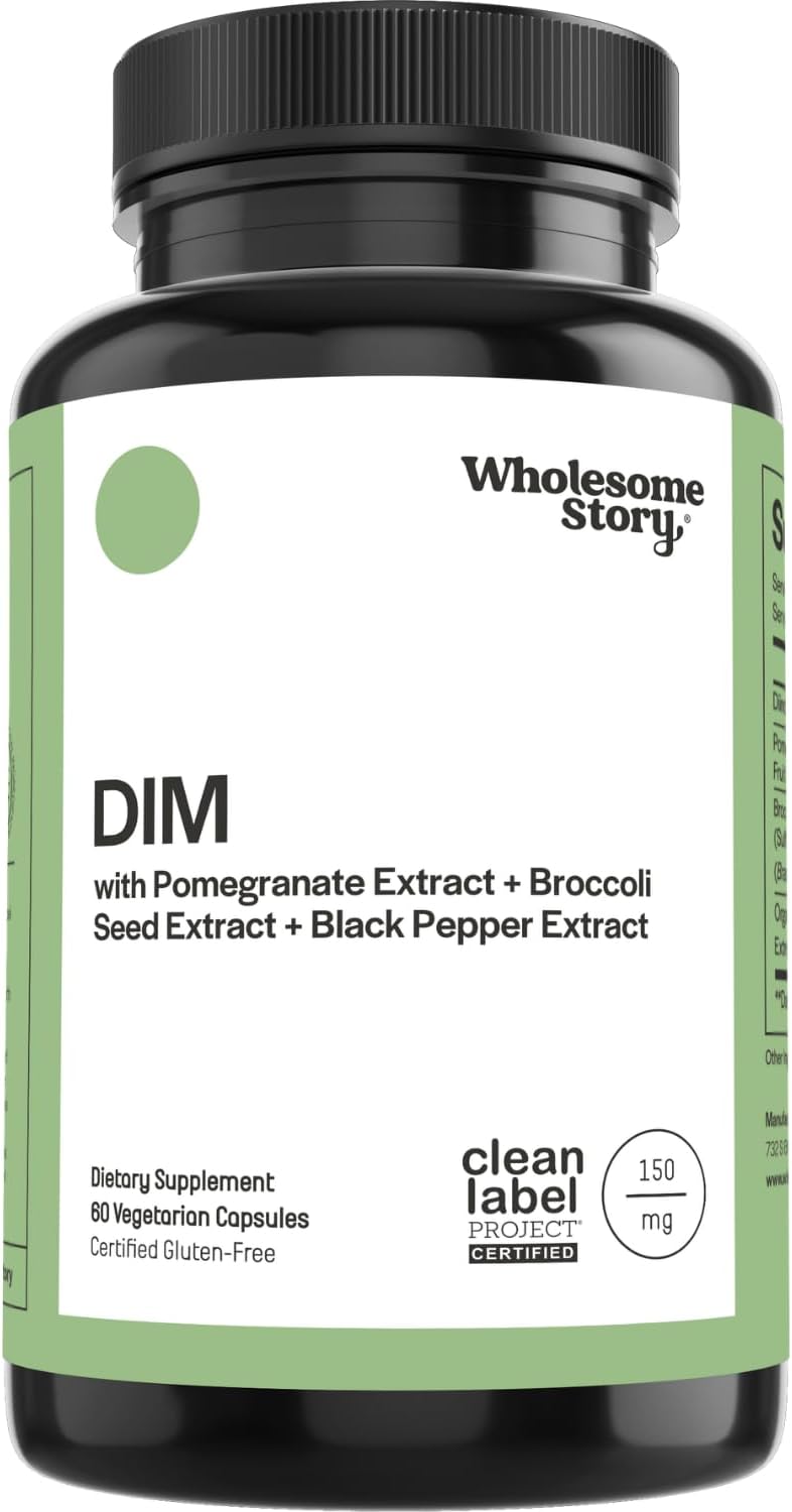 DIM Supplement Women | DIM SGS | Pomegranate, Broccoli and Black Pepper Blend | Estrogen & Hormone Balance for Women | Cell and Tissue Health | 60-Day Supply | Clean Label Project Certified