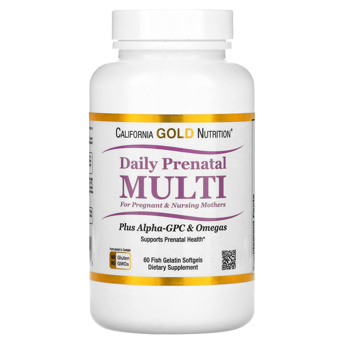 California Gold Nutrition Prenatal MultiVitamin, 60 Fish Gelatin Softgel