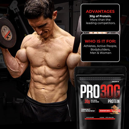 ATHLEAN-X PRO-30G, Premium Whey Protein Isolate Powder, French Vanilla Bean, Gluten-Free, Low Sugar, 30g of High Protein Powder for Muscle Recovery & Growth
