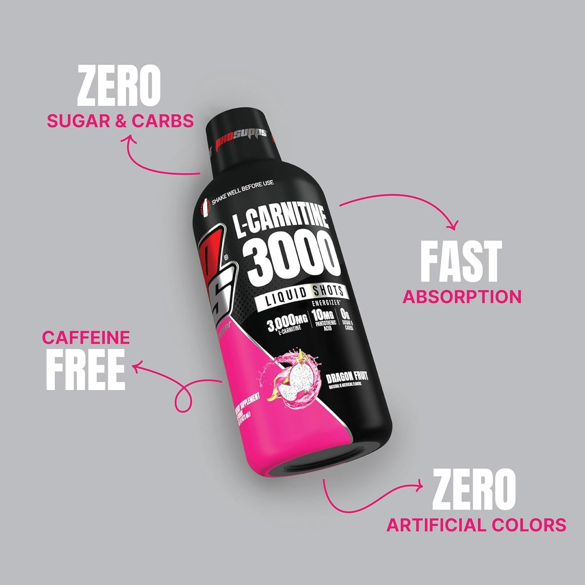 PROSUPPS L-Carnitine 3000 Stimulant Free Liquid Shots (Dragon Fruit) and Mr. Hyde Signature Series Pre-Workout Energy Powdered Drink (Fruit Punch) Bundle