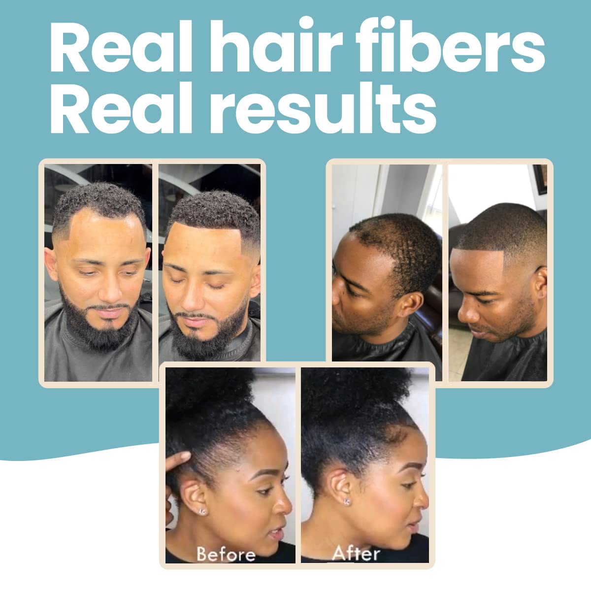 Hair Illusion 100% Natural Human Hair Fibers Not Synthetic for Men and Women, Premium Hair Building Formulation, Large, 38 g Bottle, Jet Black