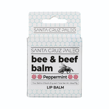 Santa Cruz Paleo Grass Fed Beef Tallow & Beeswax Lip Balm, 1 Pack, Beef Tallow for Skin Care Moisturizer, Hypoallergenic for Sensitive Skin, Long Lasting & Vitamin Rich, Unflavored
