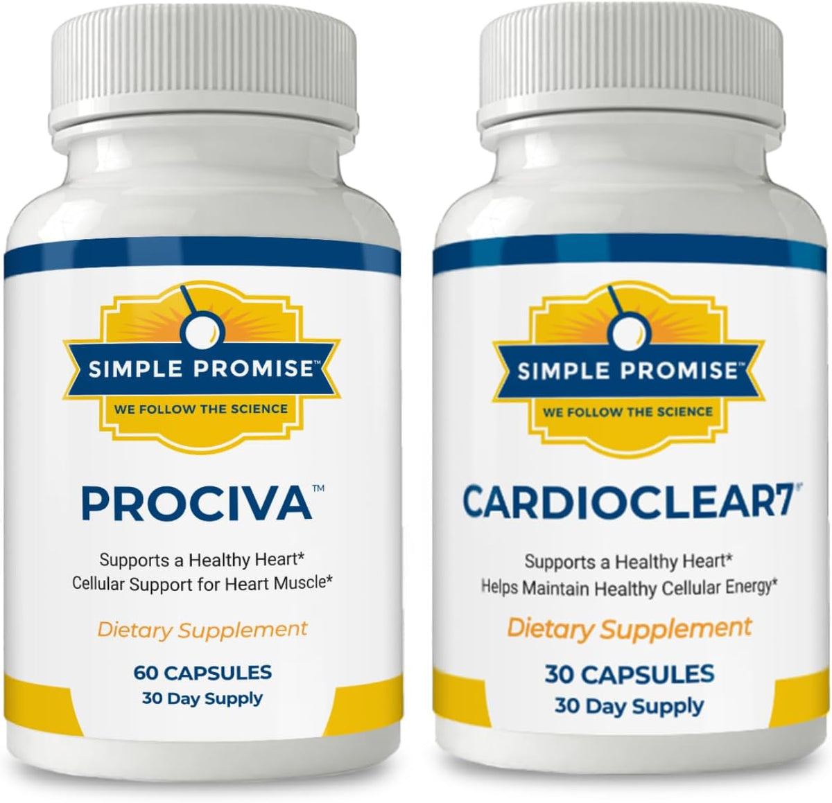 Prociva and CardioClear7 Bundle - Heart Support - Arjuna Bark and CoQ10 PQQ | Arjuna-CoQ10 Pair, For Steady Heart Wellness, With Folic Acid and Shilajit, Two Capsules Daily, 120 Count, 30 Day Supply