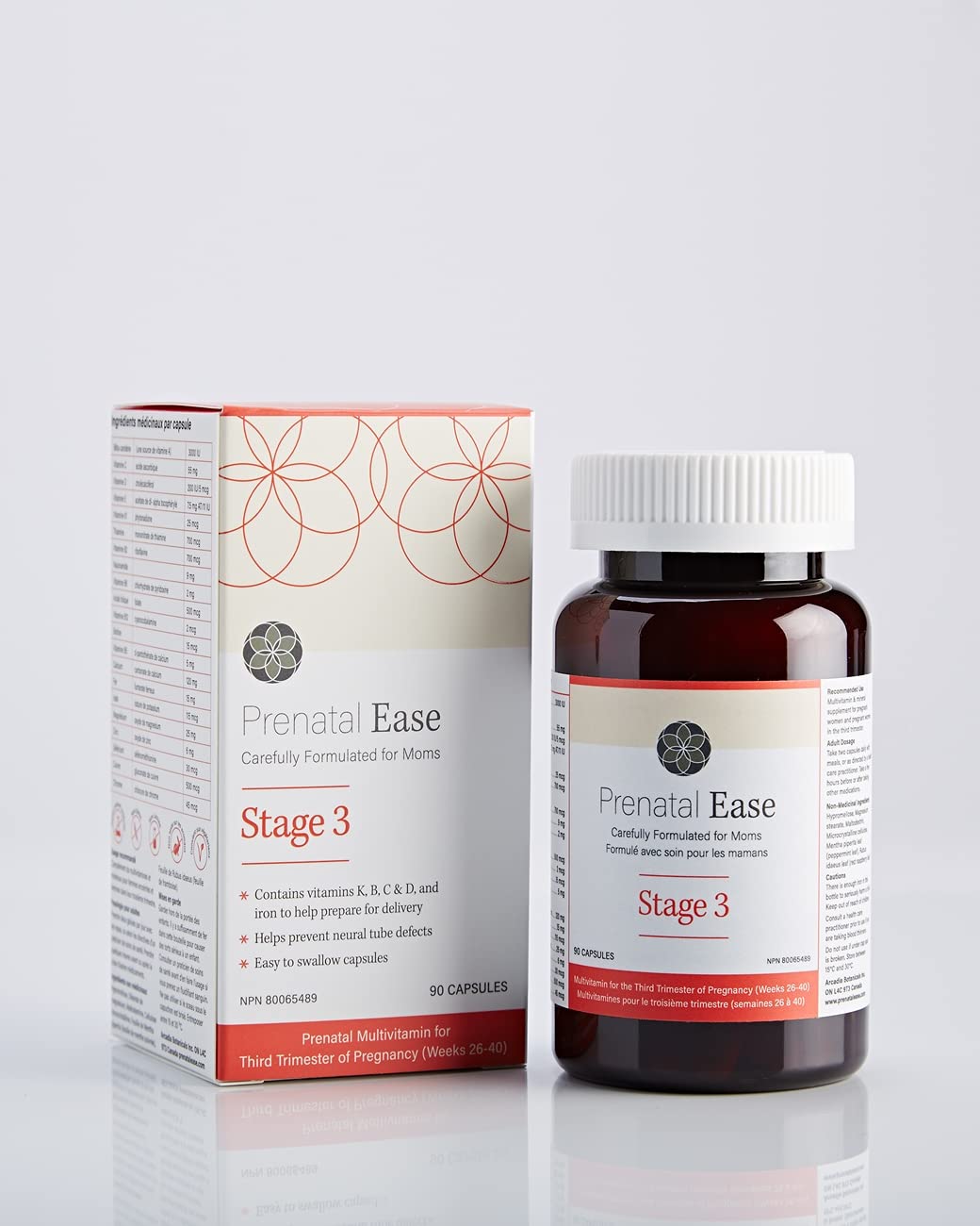 Prenatal Ease Stage 3, Third Trimester Multivitamin, Contains Methylfolate and Chromium, 45-Day Supply