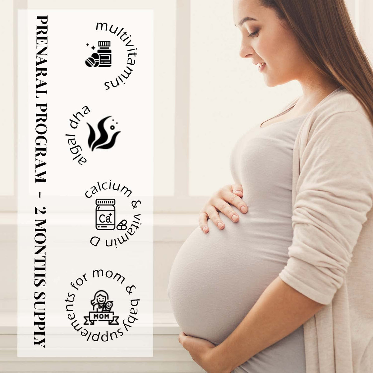 MEG+ Prenatal Supplement DHA Calcium Vitamin | 2-Month Supply 180 Counts |Omega-3 DHA Algal